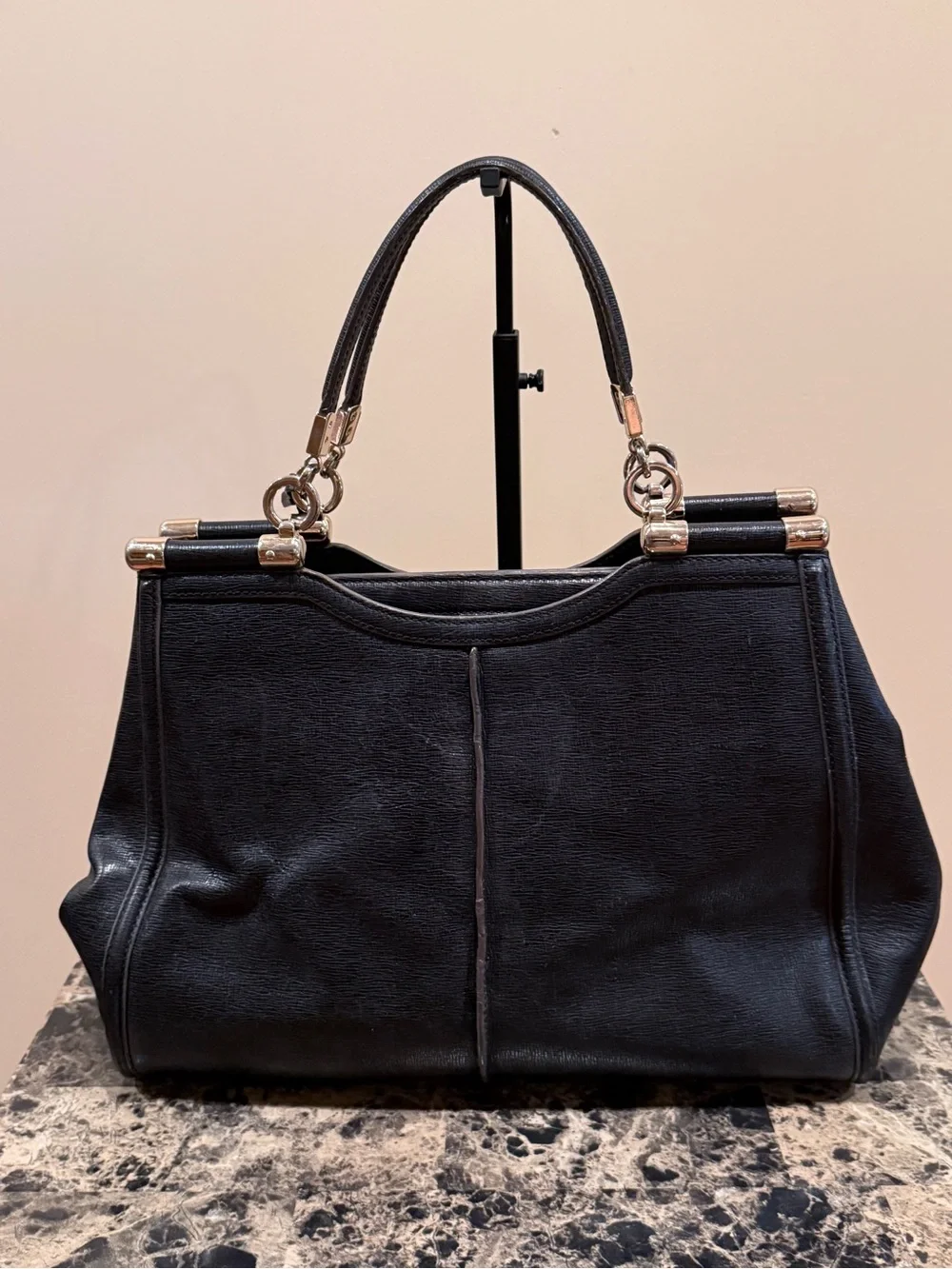 Coach Madison Caroline Black Leather Carryall Satche